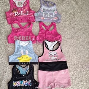 Rebel Kids Sports Bra Set - Pink, Purple, Black